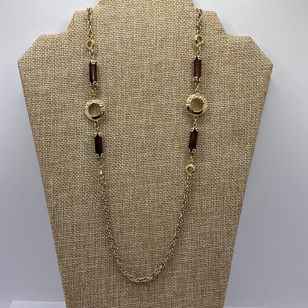 Vintage Sarah Cov Emberwood Station Necklace 16" Sarah Coventry Costume Jewelry